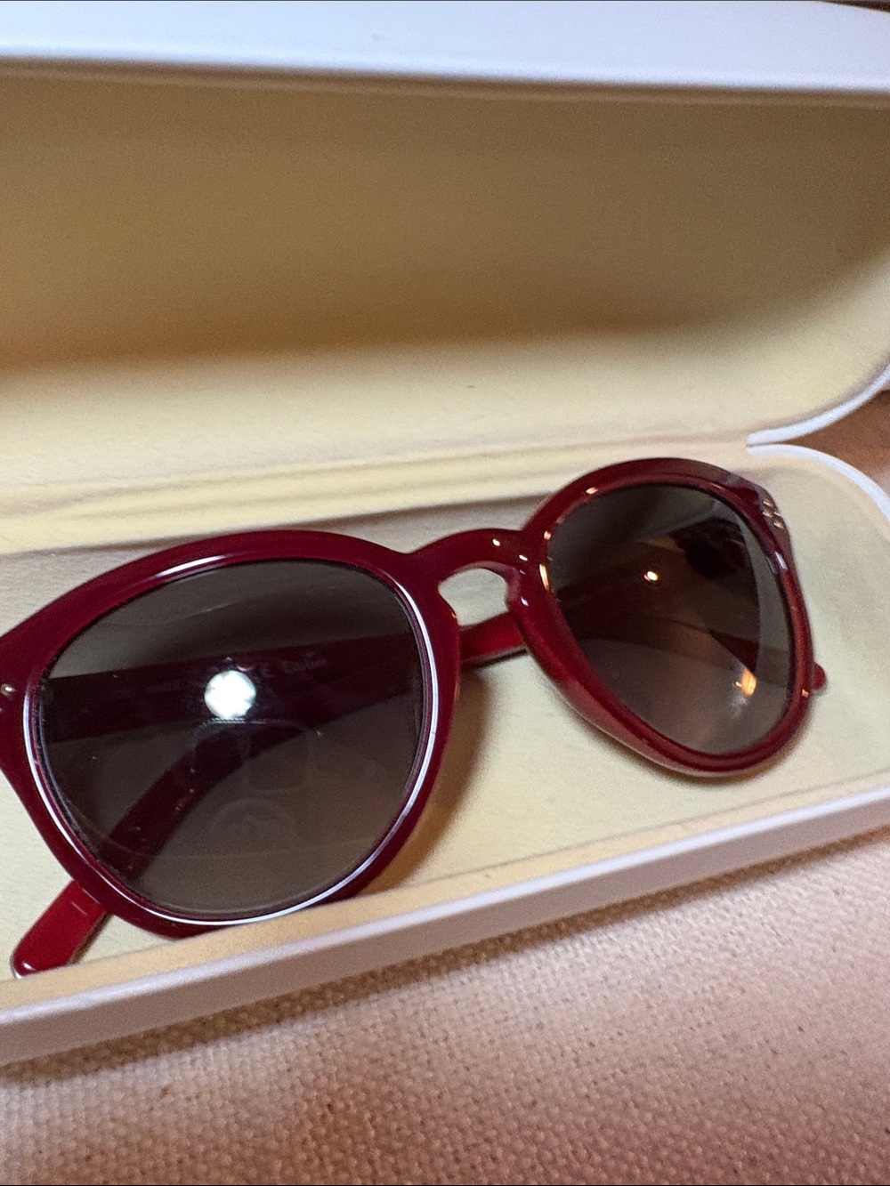 Chloe Red Rounded Cat-Eye Sunglasses
